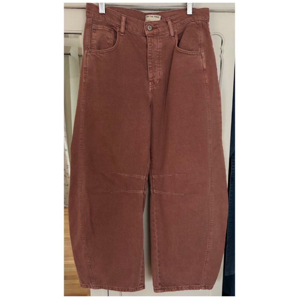 Free People Good Luck Barrel Leg Jeans - Sz 27